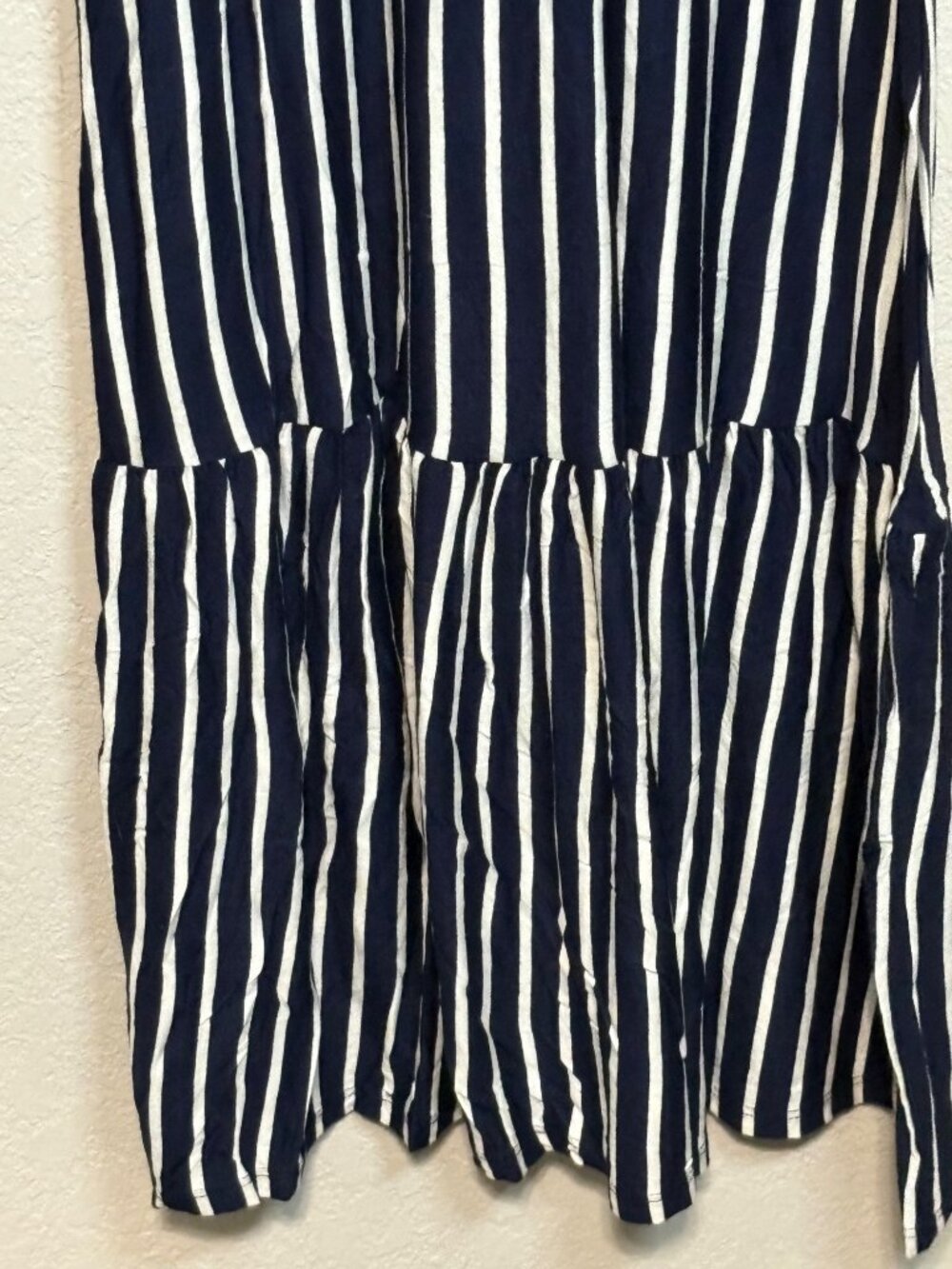 Striped Navy & White Maxi Dress With Adjustable Tie Straps XXS - Picture 3 of 12